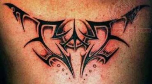 Peace Tribal Lower Back Tattoo